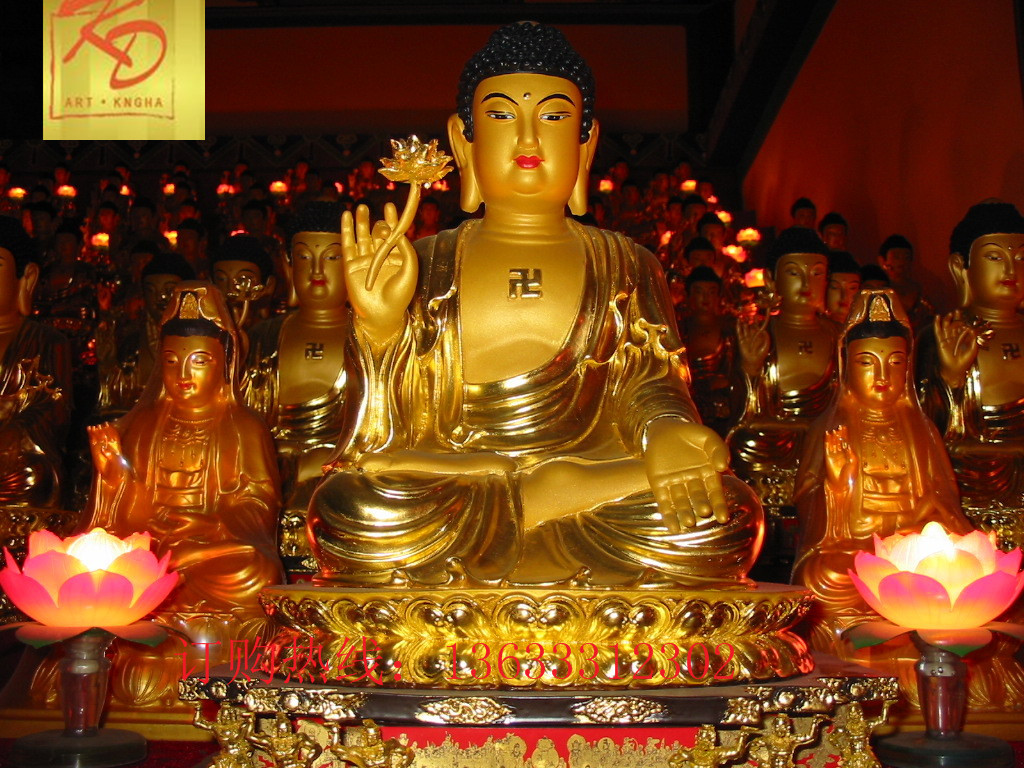 康大雕塑 專業(yè)定制玻璃鋼彩繪佛像雕塑擺件