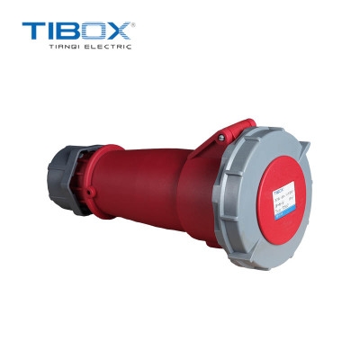 TIBOX戶外工業(yè)插頭防水接插件連接器插座32A 400V 紅色