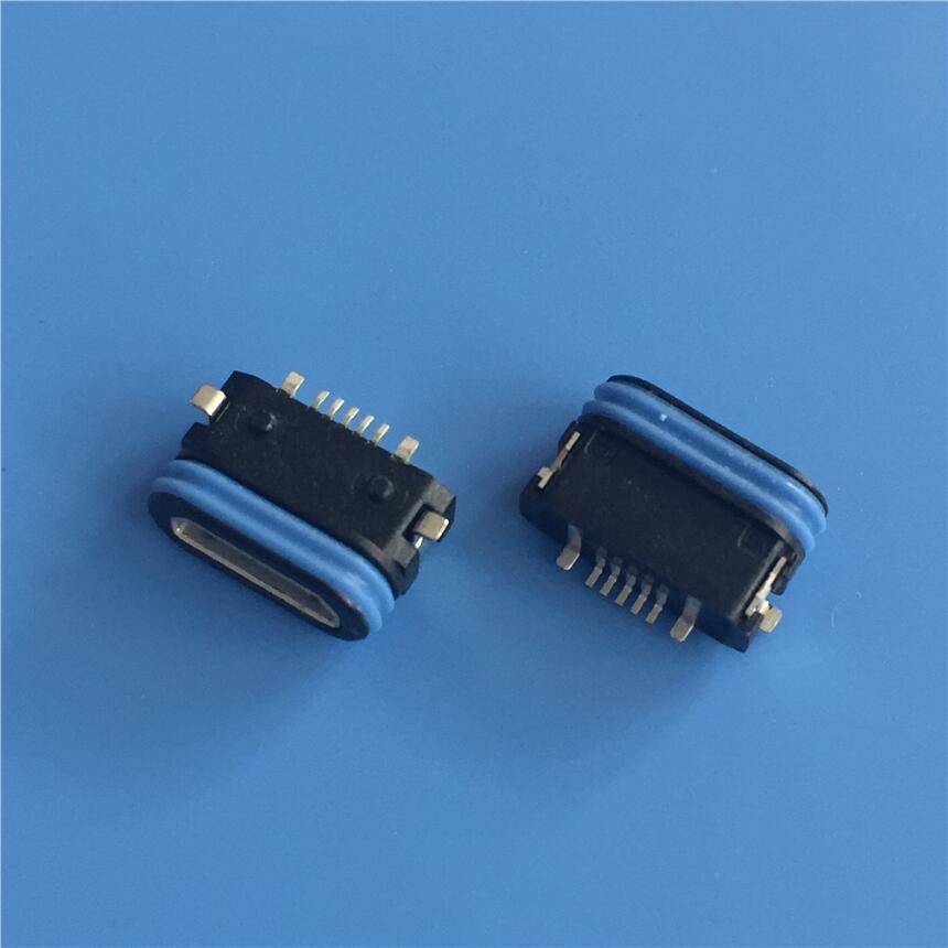 MICRO B型防水母座 邁克貼片防水插座 麥克全貼防水母座 IP67防水等級