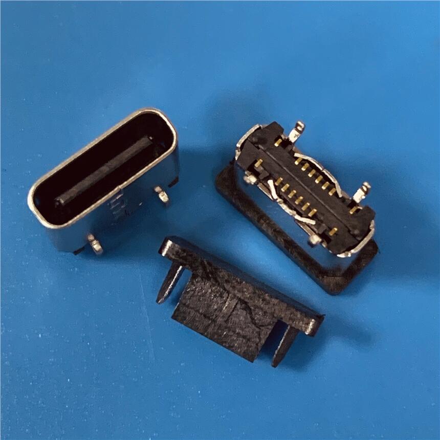 TYPE C16P立貼6.5母座 USB 3.1 直立式貼板6.5插座 16P立貼插座