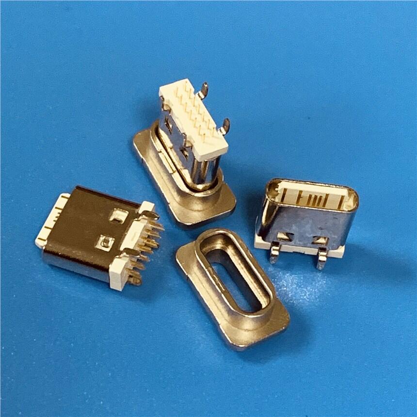 USB 3.1 14P立式直插母座 H=8.0MM TYPE-C 直立式插板母座 8.0