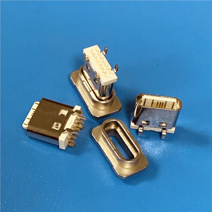 TYPE-C 14P立式直插8.0母座 USB 3.1 14P直立式插板8.0