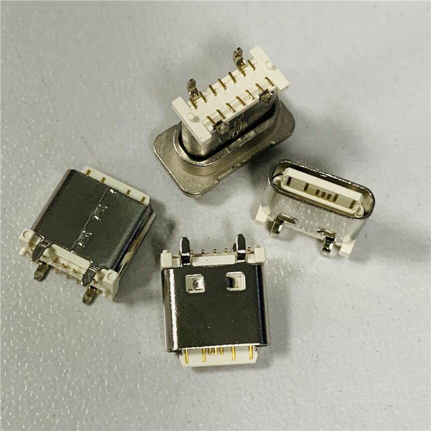 USB 3.1直立式貼片8.0母座TYPE-C 14P立式貼片H=8.0 14P立貼8.0