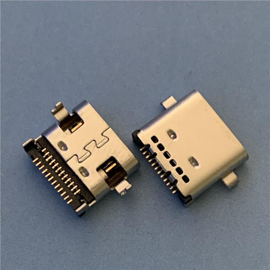 USB 3.1 沉板雙貼1.6母座 TYPE C 24P兩腳沉板1.6 雙排貼片插座