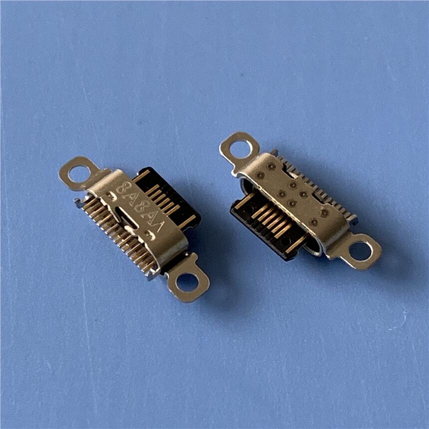 TYPE C 16P沉板貼片母座 帶雙耳螺絲孔3.1 16P雙貼插座 沉板式16P