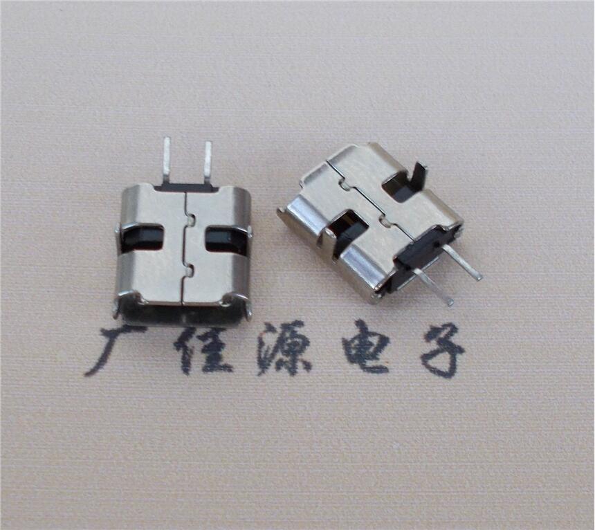 micro usb2P母座插板有卷邊