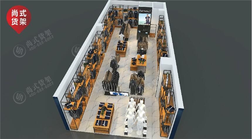 沁陽服裝店木質(zhì)展示架 KM男裝貨架 km新款服裝貨架