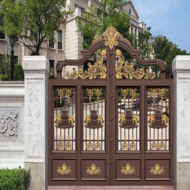 開封黑色小區(qū)圍墻護(hù)欄金屬庭院大門加工