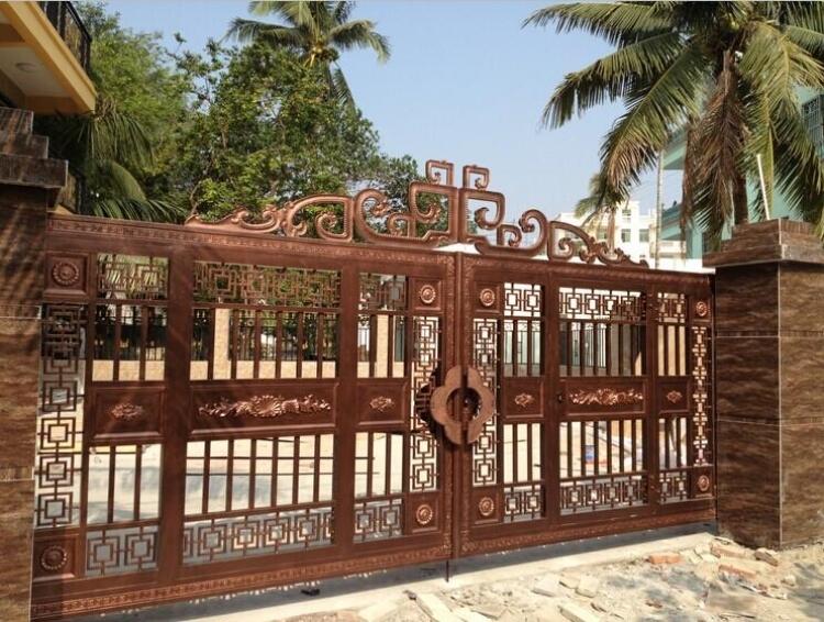 黑色別墅圍墻護(hù)欄許昌鄢陵縣別墅鋁藝大門定制廠家