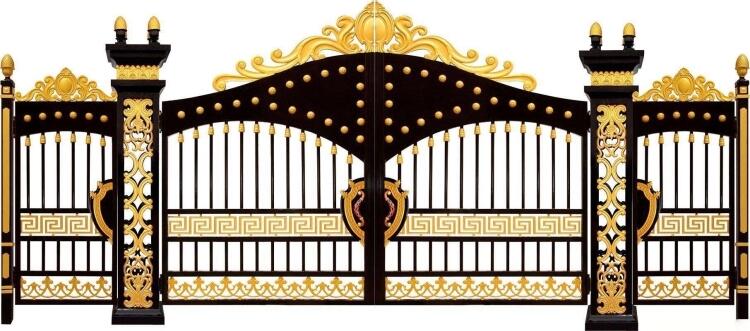 鄂爾多斯杭錦旗黑色別墅圍墻護(hù)欄歐式鋁藝大門新款設(shè)計(jì)