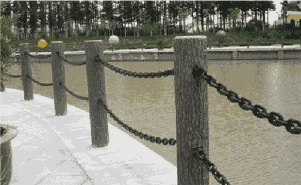 廠家現(xiàn)貨供應混凝土仿樹皮欄桿公園景點河堤專用仿木欄桿-護欄