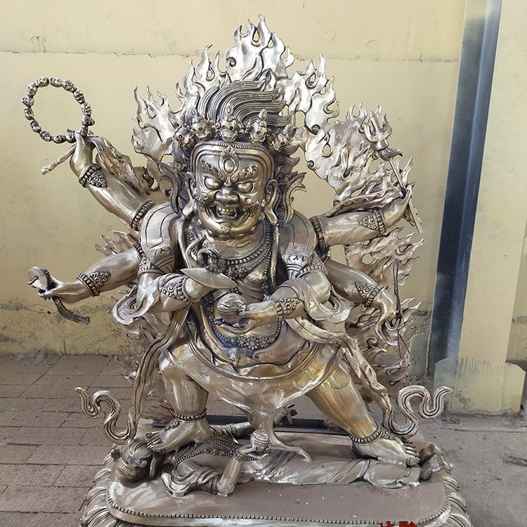 純銅鑄造藏傳寺院供奉全銅1米瑪哈嘎拉六臂大黑天護法密宗佛像廠