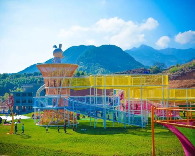 非標(biāo)兒童攀爬體能訓(xùn)練主題樂園景觀造型戶外拓展親子組合滑梯